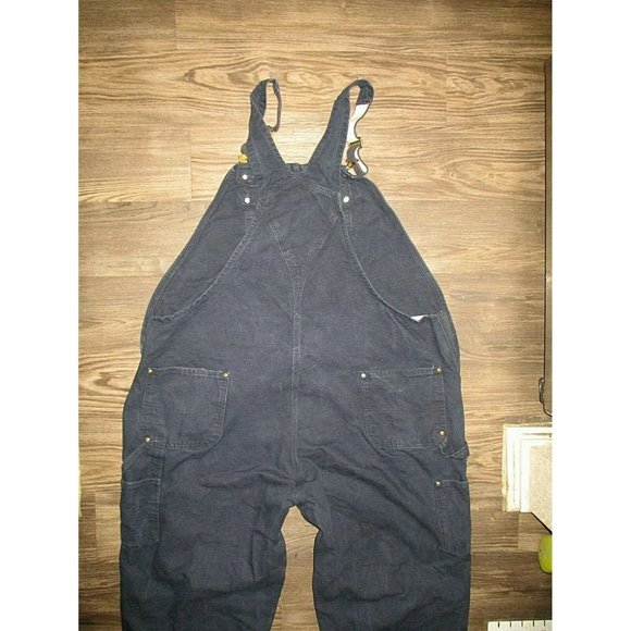 Carhartt Blue Washed Denim Overalls Size 50x34